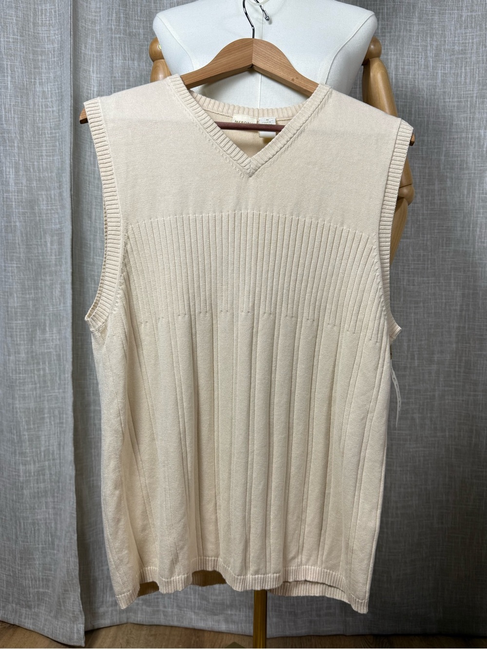 Merona Cream Ribbed V-Neck Sleeveless Knit vest